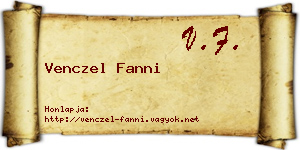Venczel Fanni névjegykártya